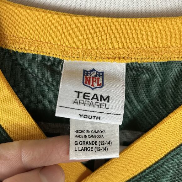 NFL Green Bay Packers Jersey Aaron Rodgers #12 Youth Large Team Apparel Green YL - Picture 3 of 8